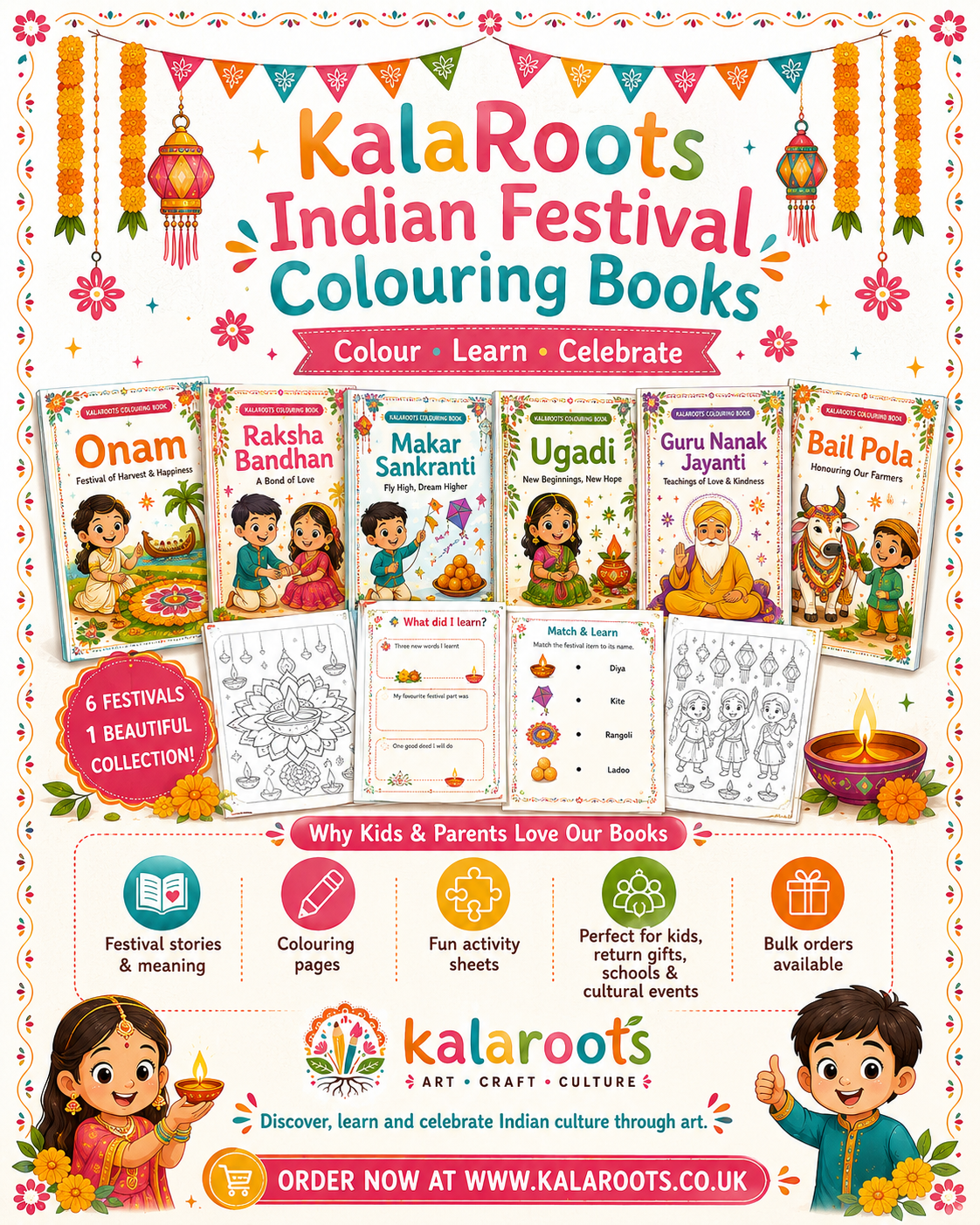 KalaRoots Indian Festival Colouring Books banner